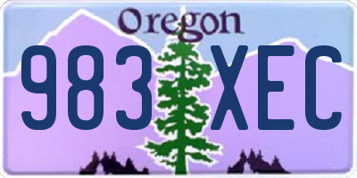 OR license plate 983XEC