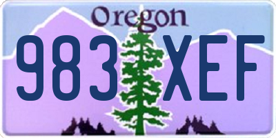 OR license plate 983XEF