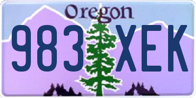 OR license plate 983XEK