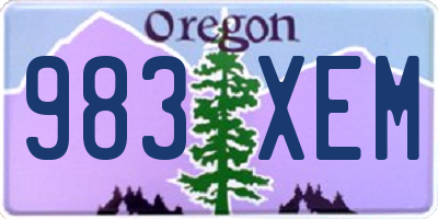 OR license plate 983XEM