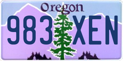 OR license plate 983XEN