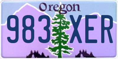 OR license plate 983XER