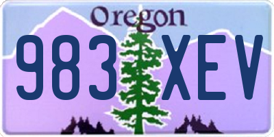 OR license plate 983XEV