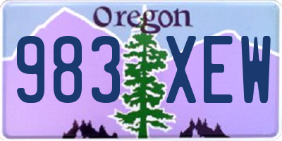 OR license plate 983XEW