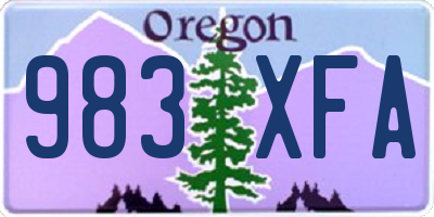 OR license plate 983XFA