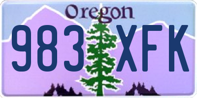 OR license plate 983XFK