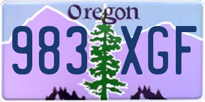 OR license plate 983XGF