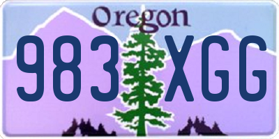 OR license plate 983XGG