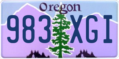 OR license plate 983XGI