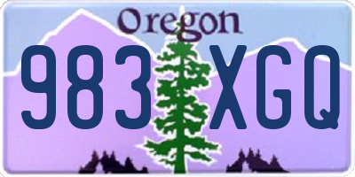 OR license plate 983XGQ