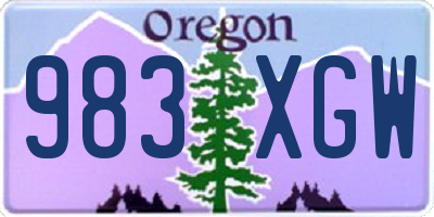 OR license plate 983XGW