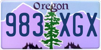 OR license plate 983XGX