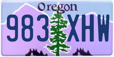 OR license plate 983XHW