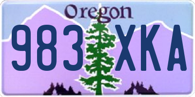OR license plate 983XKA