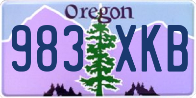 OR license plate 983XKB