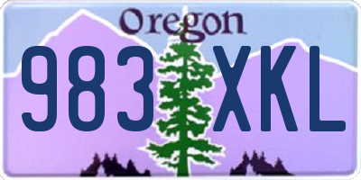 OR license plate 983XKL