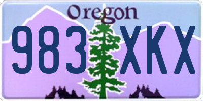 OR license plate 983XKX