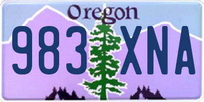 OR license plate 983XNA