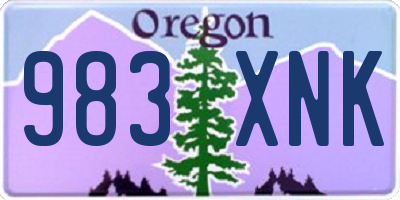OR license plate 983XNK