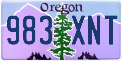 OR license plate 983XNT