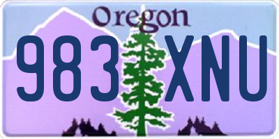 OR license plate 983XNU