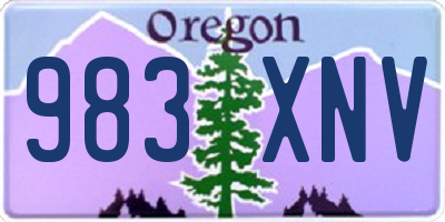 OR license plate 983XNV