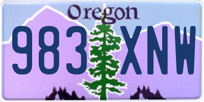 OR license plate 983XNW