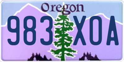 OR license plate 983XOA