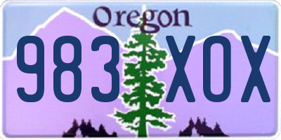 OR license plate 983XOX