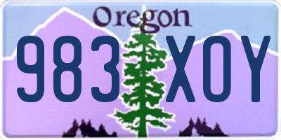 OR license plate 983XOY