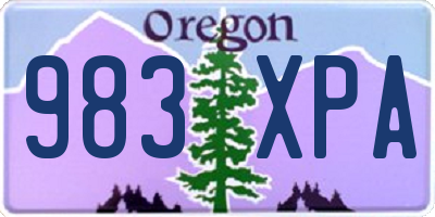 OR license plate 983XPA