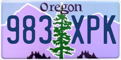 OR license plate 983XPK