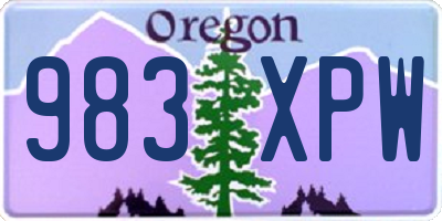 OR license plate 983XPW