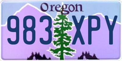 OR license plate 983XPY