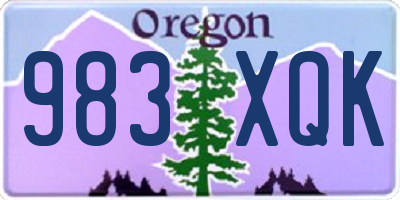 OR license plate 983XQK