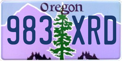 OR license plate 983XRD