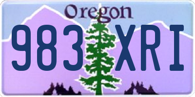 OR license plate 983XRI