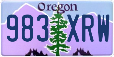 OR license plate 983XRW