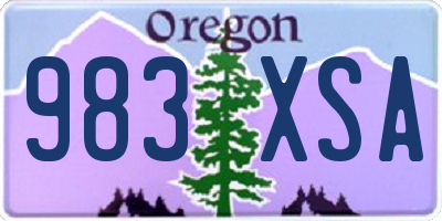 OR license plate 983XSA