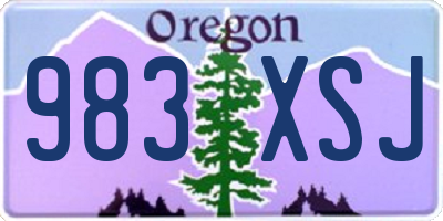 OR license plate 983XSJ