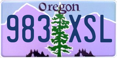 OR license plate 983XSL