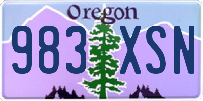 OR license plate 983XSN