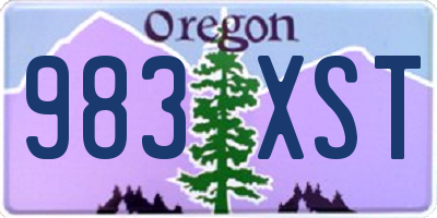 OR license plate 983XST