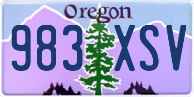 OR license plate 983XSV