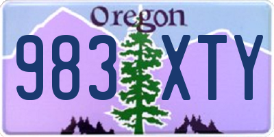 OR license plate 983XTY