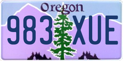 OR license plate 983XUE