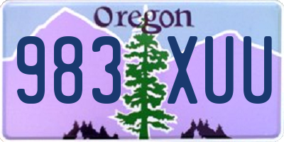 OR license plate 983XUU