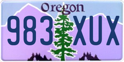 OR license plate 983XUX