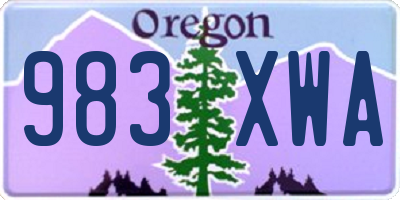 OR license plate 983XWA