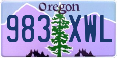 OR license plate 983XWL